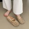 2025 Autumn Women Flat Shoes Fashion Round Toe Slip On Mules Shoes Soft Flat Heel Outdoor Casual Dress Sandal Shoes Mujer