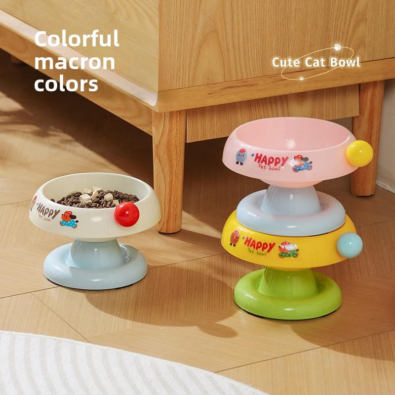 Cute Ice Cream Shape Stainless Steel Pet Bowl Tilted Raised Cat Dog Food Bowl Anti-Slip Anti-Tip Feeding Bowl