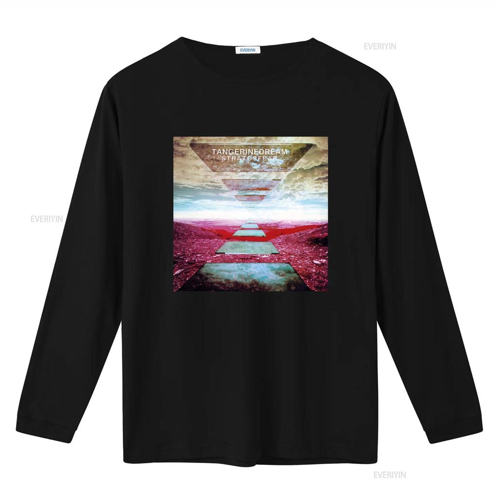 Camiseta de Algodón Suave Tangerine Dream Stratosfear Estampado Diseño Inspirado en Banda de Rock Retro Top Lavado Vintage Para Uso Diario