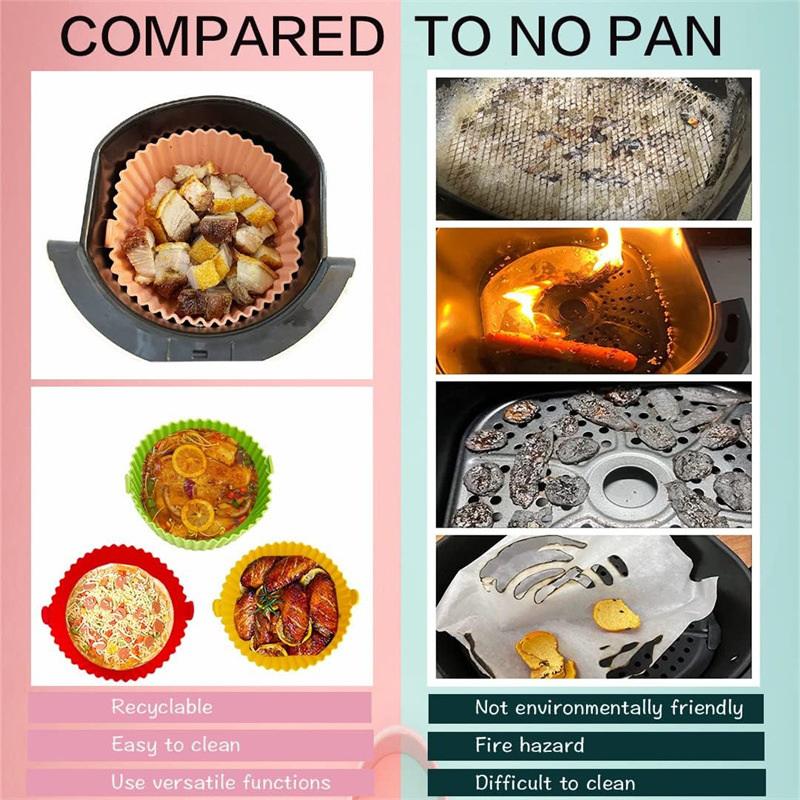 Air Fryer Silicone Basket Reusable Silicone Mold For Air Fryer Pot Oven Baking Tray Fried Chicken Mat Air Fryer Accessories