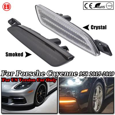 Side Marker Light Black Turn Signal Indicator For Porsche Cayenne 958 2015 2016 2017 2018 US Version