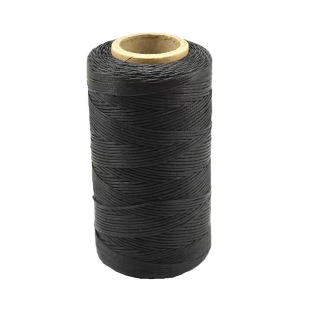 High Strength 260 Meter Flat Waxed Thread - Waterproof, Durable for Leather Sewing, Upholstery and Luggage чёрный