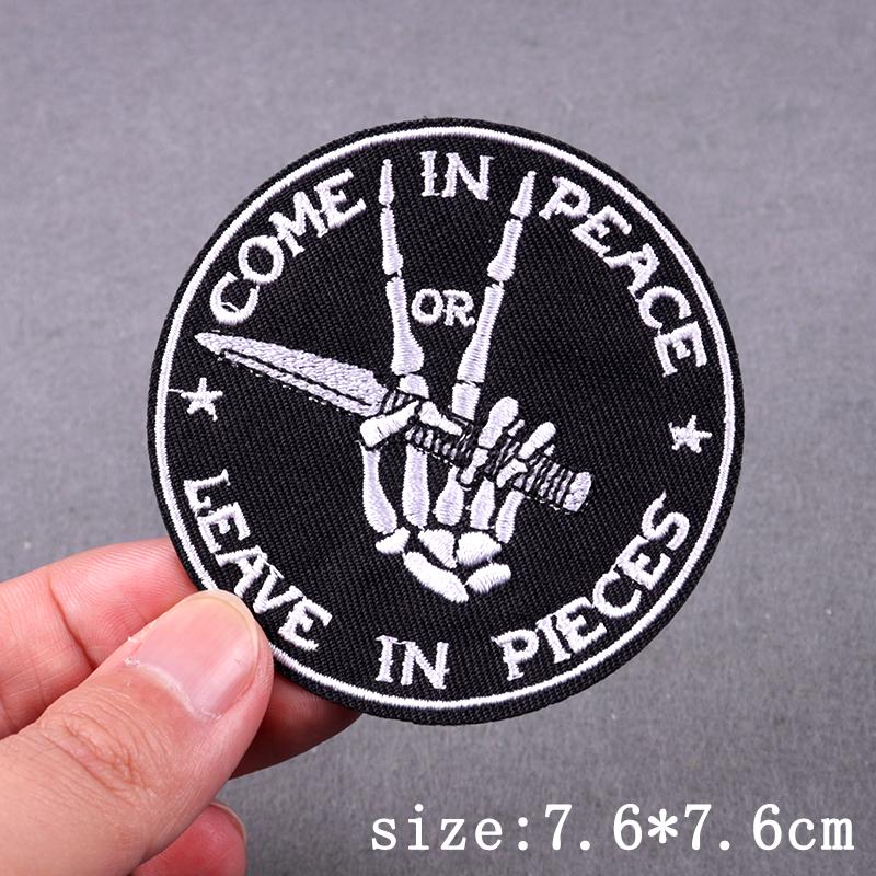 Hip Hop Sexy Patch Iron On Embroidery Patches For Clothing Thermoadhesive Patches For Clothes Punk Skull Sewing/Fusible Patch