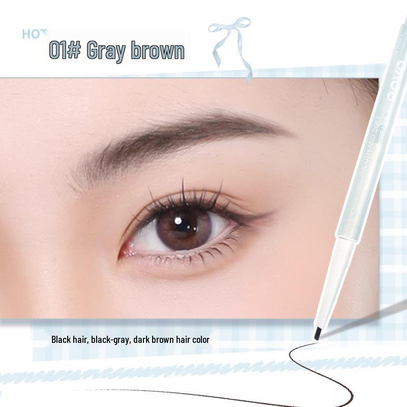 

Двусторонний ультратонкий выкручивающийся карандаш для бровей - Стойкий, Водостойкий, Не размазывается для естественного вида