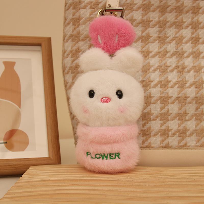 

Милый милый цветочный горшок кролик подвеска плюшевая игрушка кукла медведь курица свинья сумка подвесное украшение брелок 4 inch
