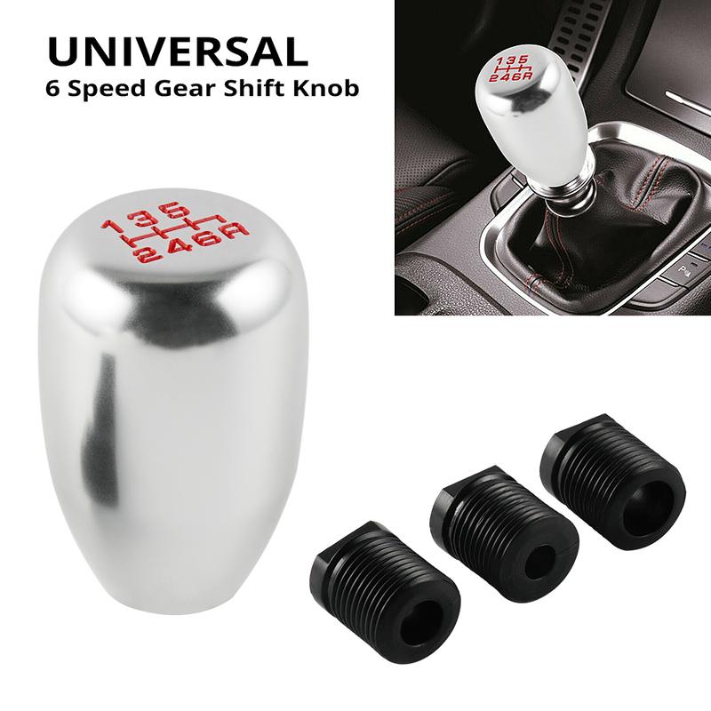 Universal 6 Speed Gear Shift Knob with 8mm & 10mm & 12mm Adapters, Universal for Honda Civic, for Acura RSX