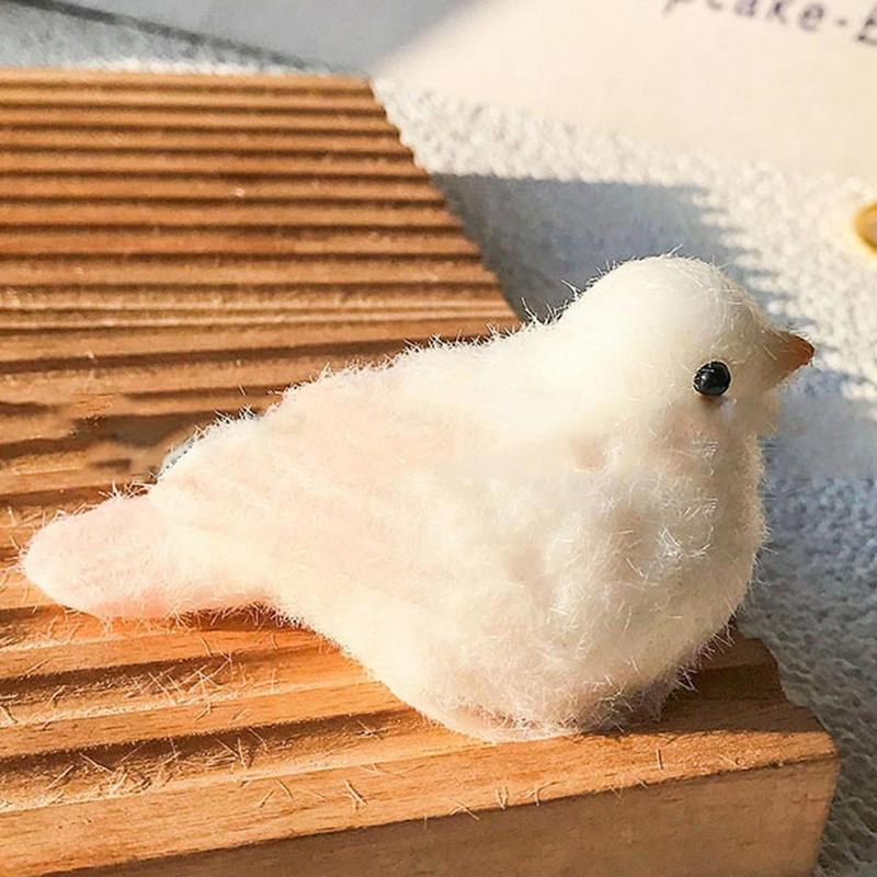Handmade Squishy Realistic Bird Kid Squeeze Toys Silicone Soft Flocked Pinch Sensory Toys for Kids Desktop Ornament Pinching Toy