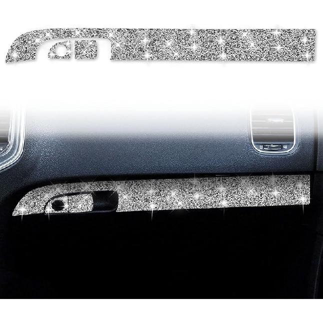 Toworldit Interior Accessories Bling Crystal Rhinestone Steering Wheel Dashboard Decoration Cover Trim Sticker Compatible with Dodge Challenger 2015-