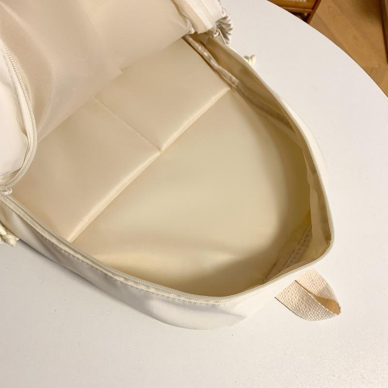 Soft waxy milk yellow backpack female simple versatile ins large capacity high school student junior high school student schoolbag backpack