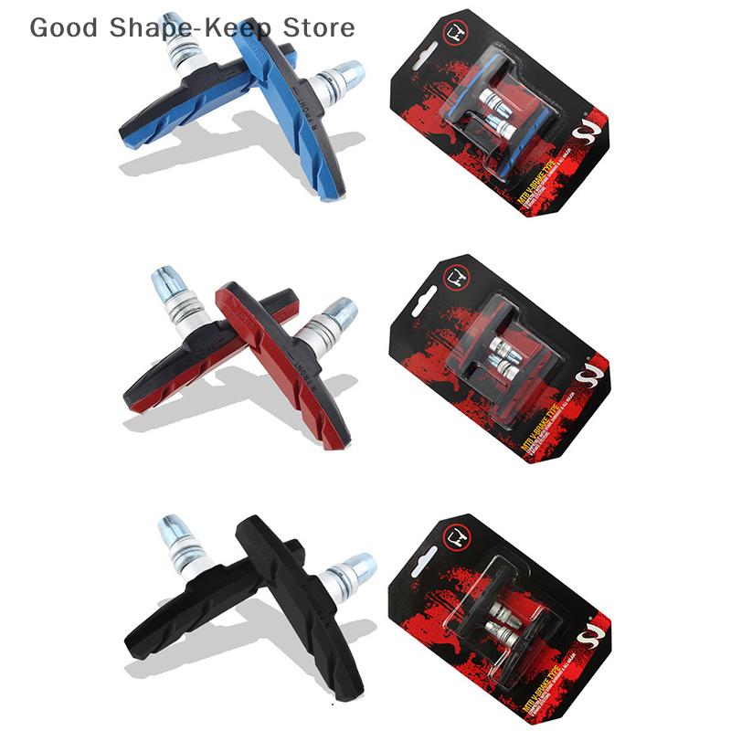 1/2PC Bike Brake Pads V-Brake Rubber Road Bike Brake Holder Pads Shoes Blocks Rim Brake Anti-Resistance Cycling Accessories