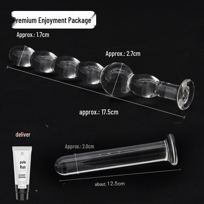 Adult Transparent Crystal Glass Anal Dilator Plug - Wearable Erotic Toy