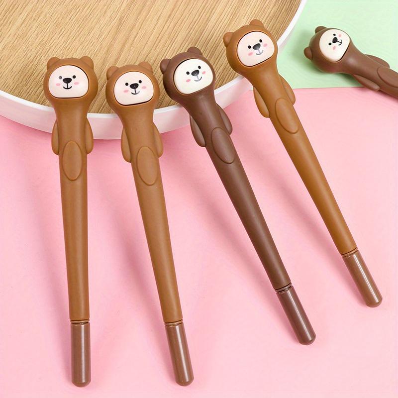 10ks 0,5mm kreslený medvěd měkké lepidlo neutrální pero rostlina kreativní podepisování černé vodní pero papírnictví vodní pero kancelářské potřeby