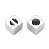 Labubu Polished Stainless Steel Square Pendant Bead for DIY Jewelry - Customizable Logo