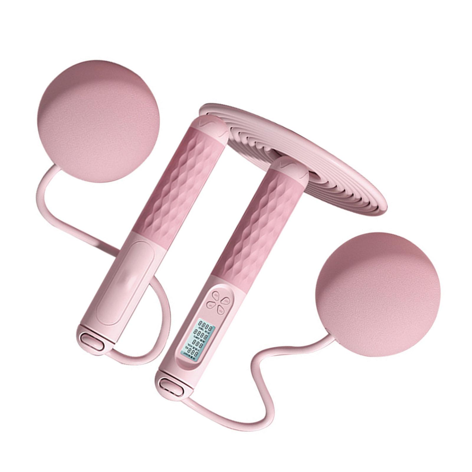 

Jump Rope with Counter Weighted Adult Skipping Rope for Indoor Fitness Exercise Built in Battery Pink розовый