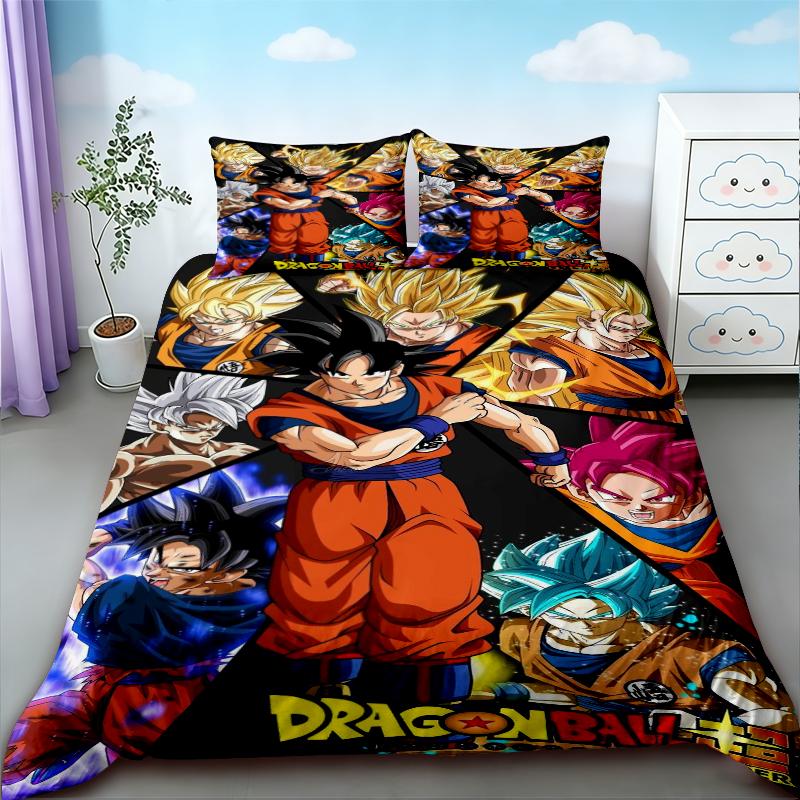 Duvet Cover Dragon Ball Anime Soft and Comfortable Twin Single King Kids Adult Gift Three Piece Set Decorative Bed Sheet