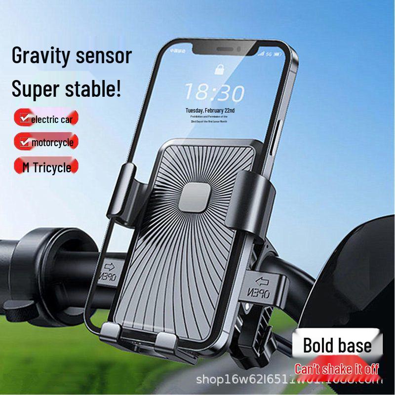 

Shockproof Phone Holder for Motorcycles, Electric Vehicles, Bicycles, Scooters, and Cars Black Handlebar Style