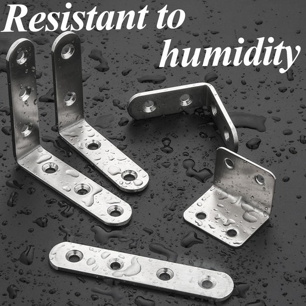 Wopanxye 24 Pieces Angle Bracket Shelf Holder Fixing Hardware Stainless