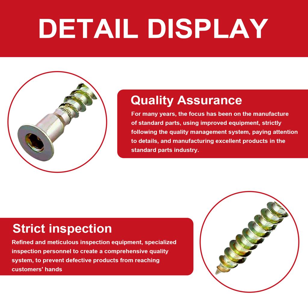 VKKM 100PCS Color Zinc Hexagon Socket Self-Tapping Screws, with Bits, High Strength and Corrosion Resistance