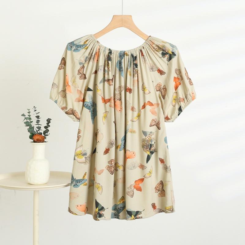 

Женская футболка с одним плечом, с короткими рукавами, летняя, тонкая, с цветочным принтом, большого размера, облегающая, повседневный базовый слой one size