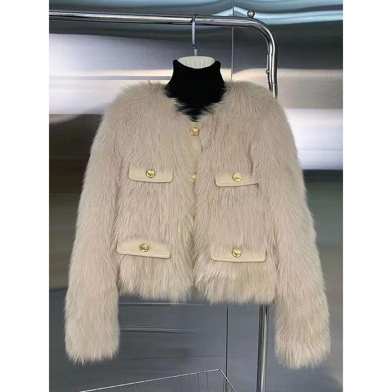 Fur Jacket Women's Autumn and Winter Light New Imitation Fox Hair Slim and Thin Fur Coat