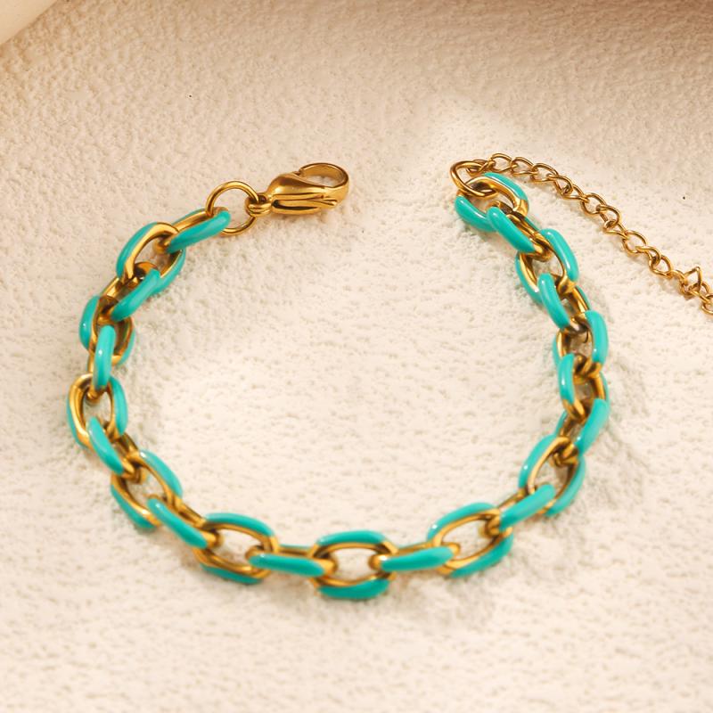 Cuban Link Titanium Steel Bracelet 18K Gold Stainless Steel Fashionable Non-Fading High-End Feeling Jewelry Accessory