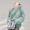 Atmosphere Wear Mint Green Top Women's Autumn Shell Sequin Design Hollow Knitted Sweater