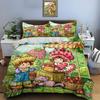 3D Anime Cuete Duvet Cover and Pillowcase, E-Emily Erdbeer Friends Bedding Set, Cute Bedroom Decoration 135x200, Gift for Girls