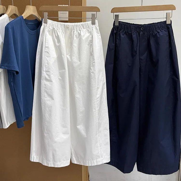 

Extra Large Elastic Waist Wide-Leg Balloon Pants for Women - Korean Chic Style, Summer 2026 Arrival 4XL 150-165 jin темно-синий