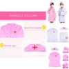 Halloween Kinder Arzt Krankenschwester Cosplay Kostüm Uniform Set Rollenspiel Karnevalsparty Hochwertiges Polyester Einheitsgröße Perfektes Geschenk