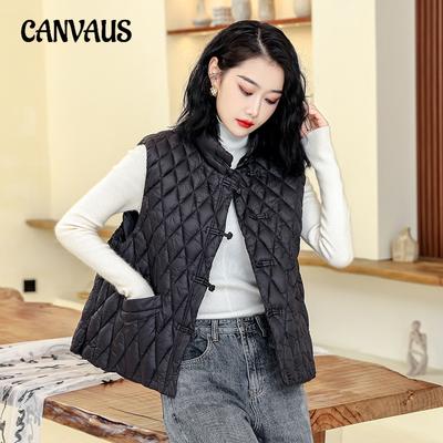 Chaleco de Algodón de Talla Grande para Mujer Otoño e Invierno Suelto Cuello Alto Algodón Camiseta Interior Hombros Sin Mangas Chaqueta Chaleco de Moda