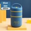 1pc One Stainless Steel Cylindrical Lunch Box Hand-wash Portable Soup Cup for Office Workers and Student No Electricity Required