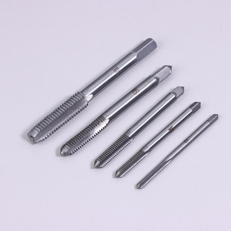 (YY) 5Pcs/Pack 2025 New Bearing Steel Taper Hand Spiral Point Straight Fluted Screw Thread Hand Tap Drill M3/M4/M5/M6/M8