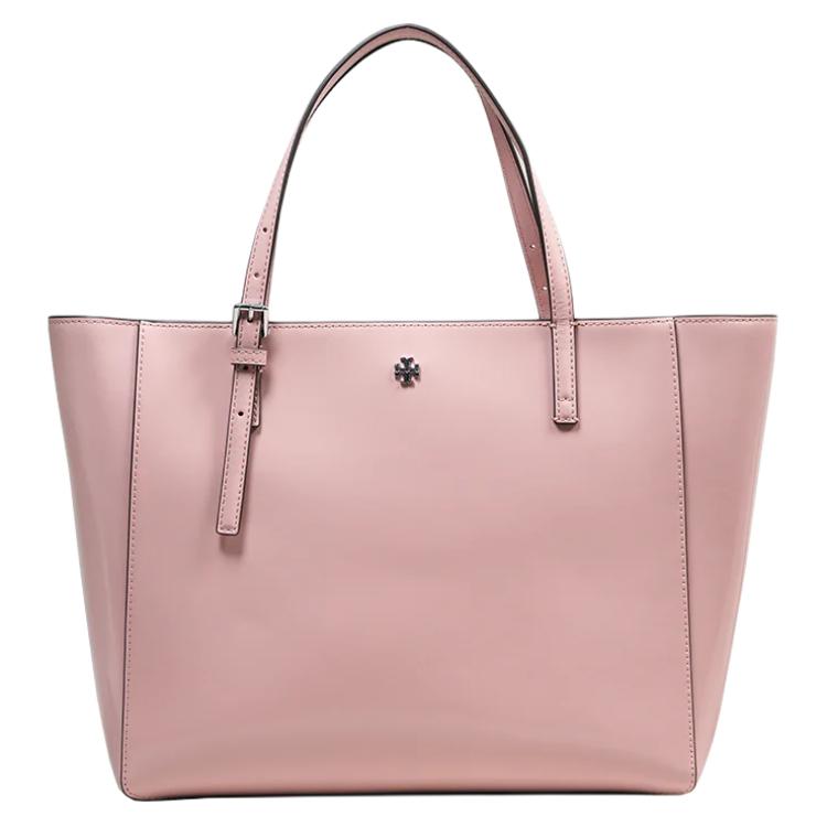 

Tory Burch Emerson Metallic Logo Patent Leather Tote Bag Crossbody Handbag Women Bags Light-Pink 139310-667 Basic Set (Bag+Dust Bag)