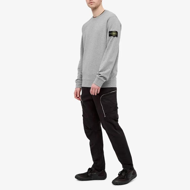 STONE ISLAND Garment Dyed Sweatshirt 'Melange Grey' Men's 741563051-V0M64