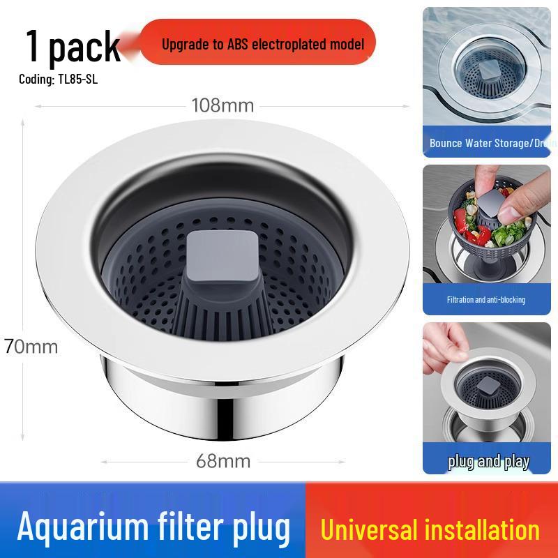 Press-Type Pop-Up Sink Stopper  Hair Filter for Basins