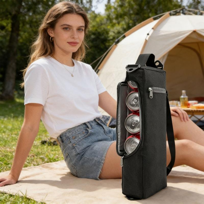 Insulated Beer Can Holder Large Capacity Insulated Storage Bag for Golf Bags Keep Drinks Cold on the Course