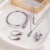 Heißes Hochzeitsmode Gold Silber Schmuckset Große Handketten Armband Halskette Ring Creolen Oval Ohrringe Tropfen Wassertropfen