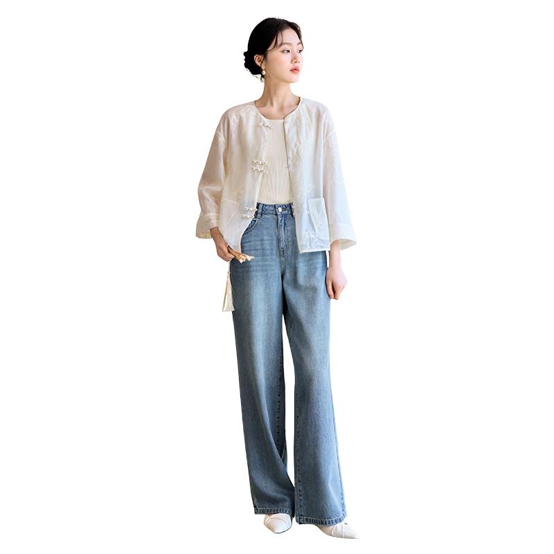 Xiangying Women s New Chinese Style Embroidered Cardigan L