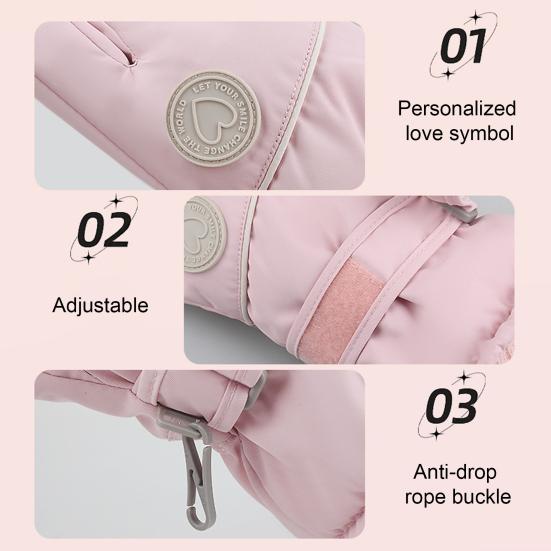 1 Pereche Mănuși Schi Femei Antiderapante Impermeabile Rezistente la Vânt Touchscreen Lână Termice Mănuși Iarnă Vreme Rece Calde Groase Mănuși Ciclism Exterior