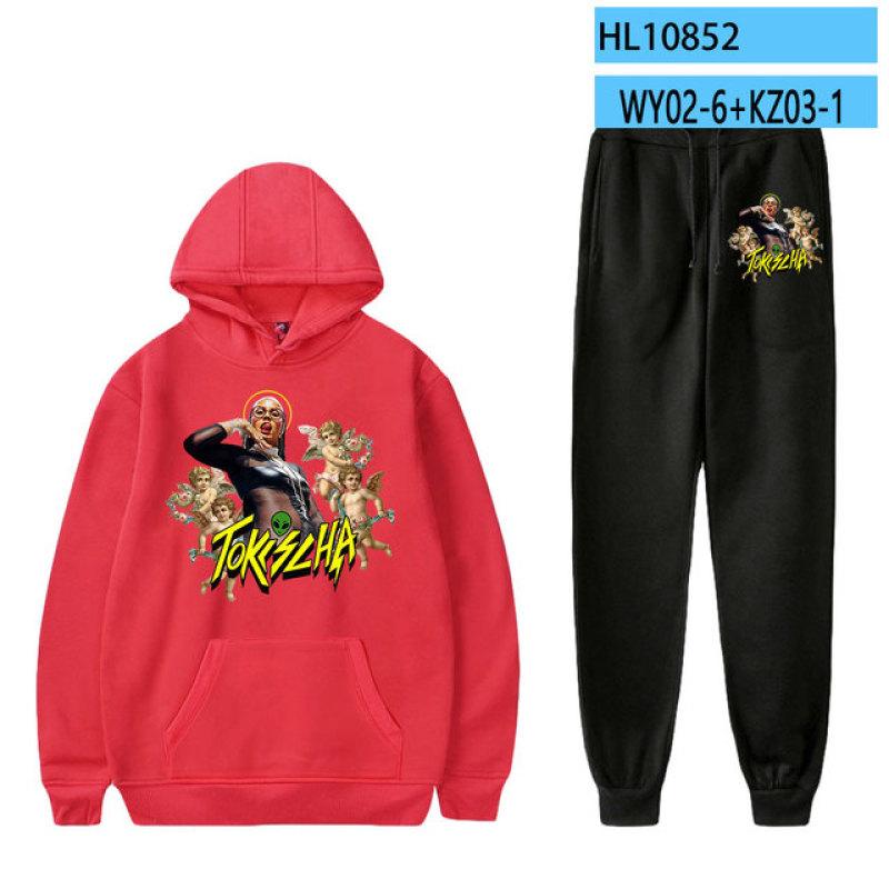 

Толстовки с капюшоном Tokischa 2D + спортивные штаны для отдыха, спортивный костюм, мужские и женские комплекты 5XL