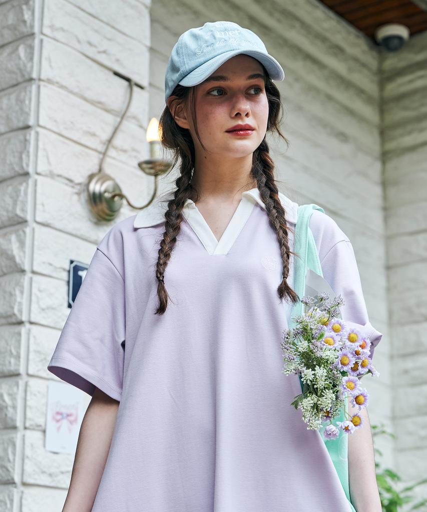 Metapeo Met Lovely Summer Collared Dress Lavender