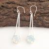 Milky Opal Stone Sterling Silver Boho Dangle Drop Elegant Hook Earrings Jewelry EE-136-14