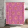 Floral Pink Shower Curtain Decorative Bathroom Liner for Bathtub or Kids Bathing Area Water-Resistant Fabric with Rings for Easy