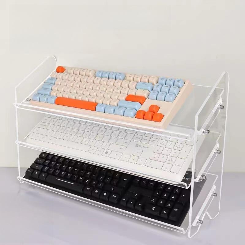 Acrylic Wirel Mechanical Keyboard Display Stand Mouse Placement Storage Cabinet Dustproof Desktop Keyboard Holder