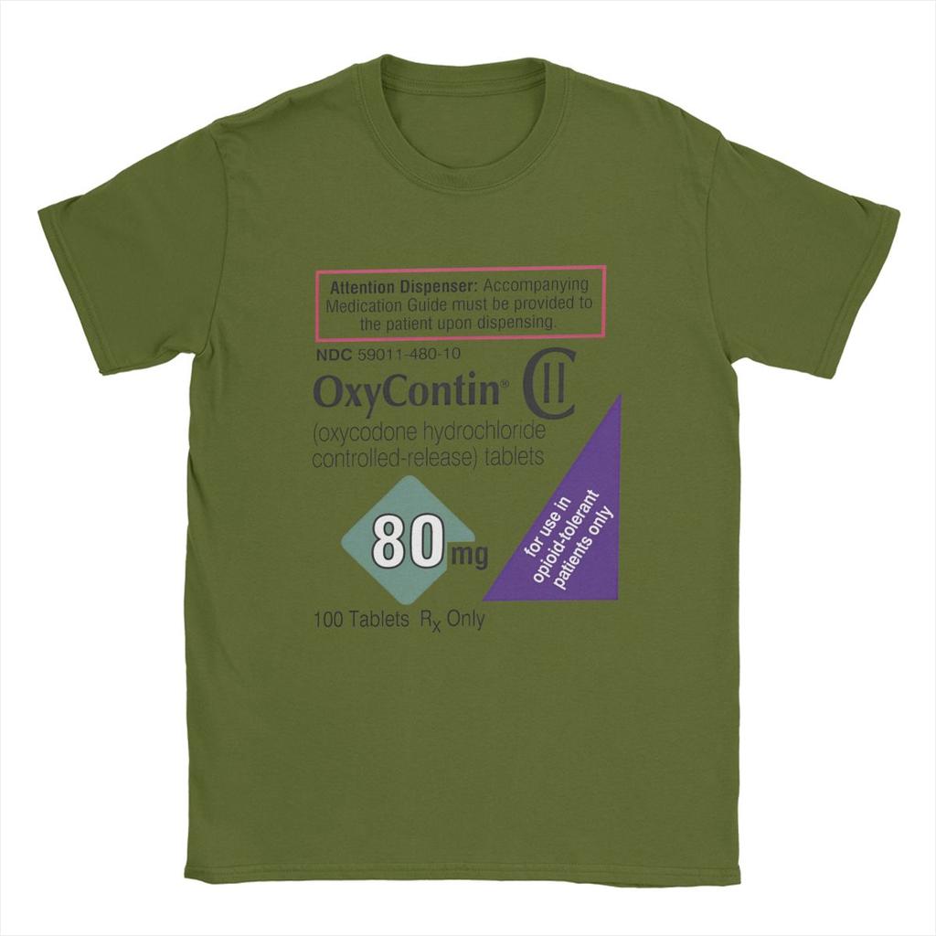 Oxycontin 80mg Label T Shirt for Unisex Pure Cotton Funny T-Shirts Crewneck Tees Short Sleeve merchandise Gift