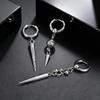 Stainless Steel Punk Gothic Cone Drop Earrings for Men, Fashion Silver Color Long Pendant Earrings, Vintage Hip-hop Jewelry