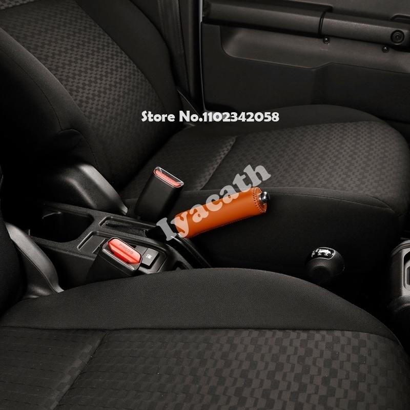 For Suzuki Jimny Nomade 2025 2026 Interior Leather handbrake cover four-wheel drive gear shift hood LHD gear head knob cover