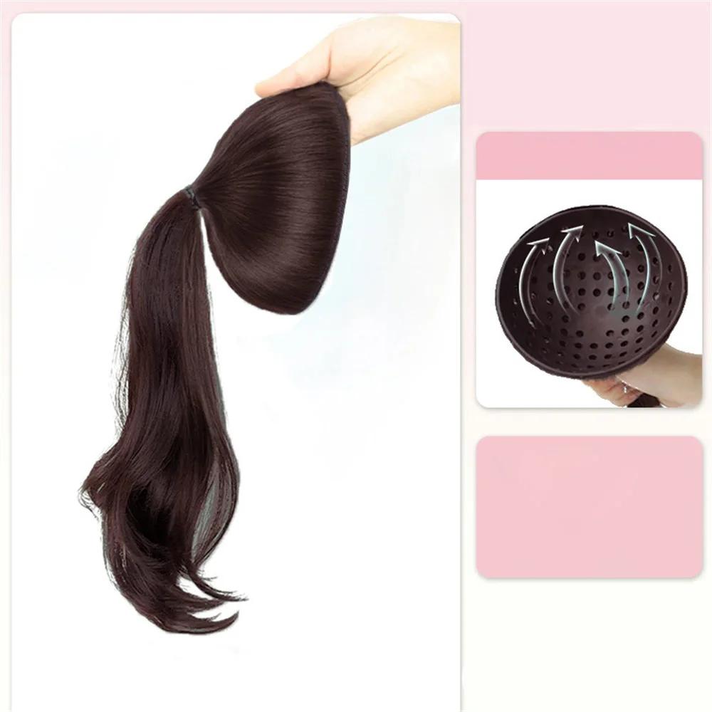 Trendy Curly Ponytail Synthetic Wig Women Natural Wigs Perfect Head Shape Simulated Pomelo Peel for Ultra Light Hair Growth