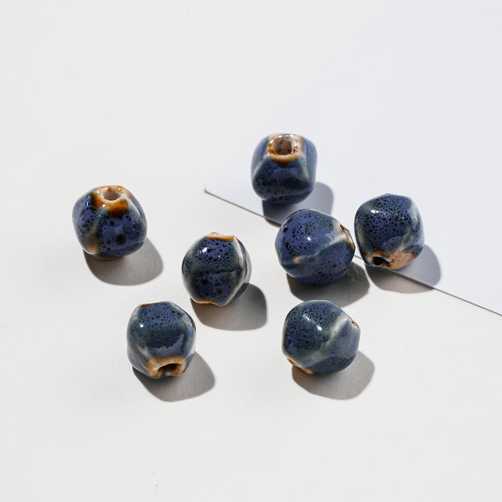 10pcs/Lots Irregular Ceramic Beads Colored Spacer Loose Beads for DIY Necklace Bracelet Keychain Jewelry Making Findings