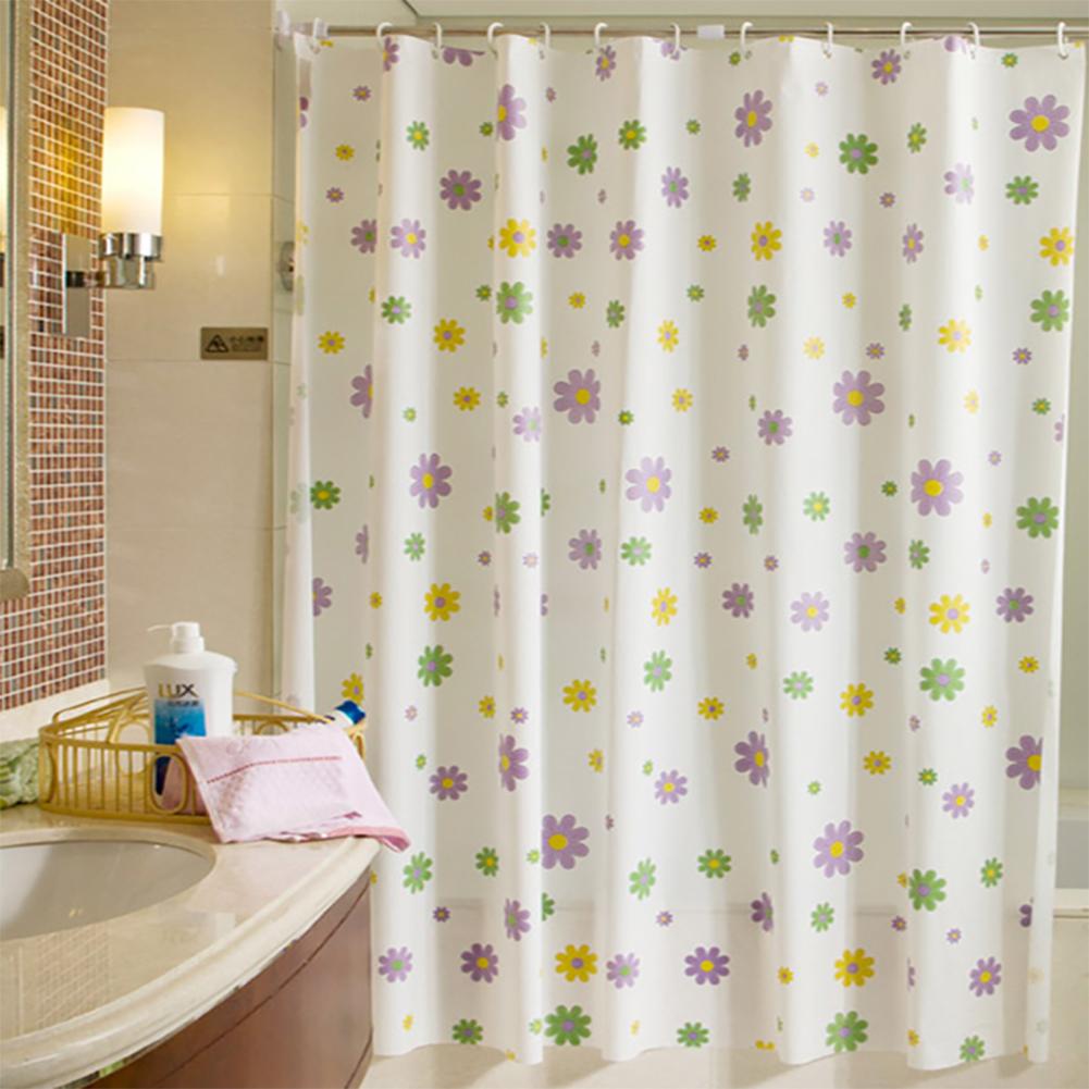 PEVA Bathroom Shower Curtains Waterproof Thickening Bath Curtain Starfish Hibiscus Pattern Bathroom Shower Accessories